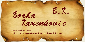 Borka Kamenković vizit kartica